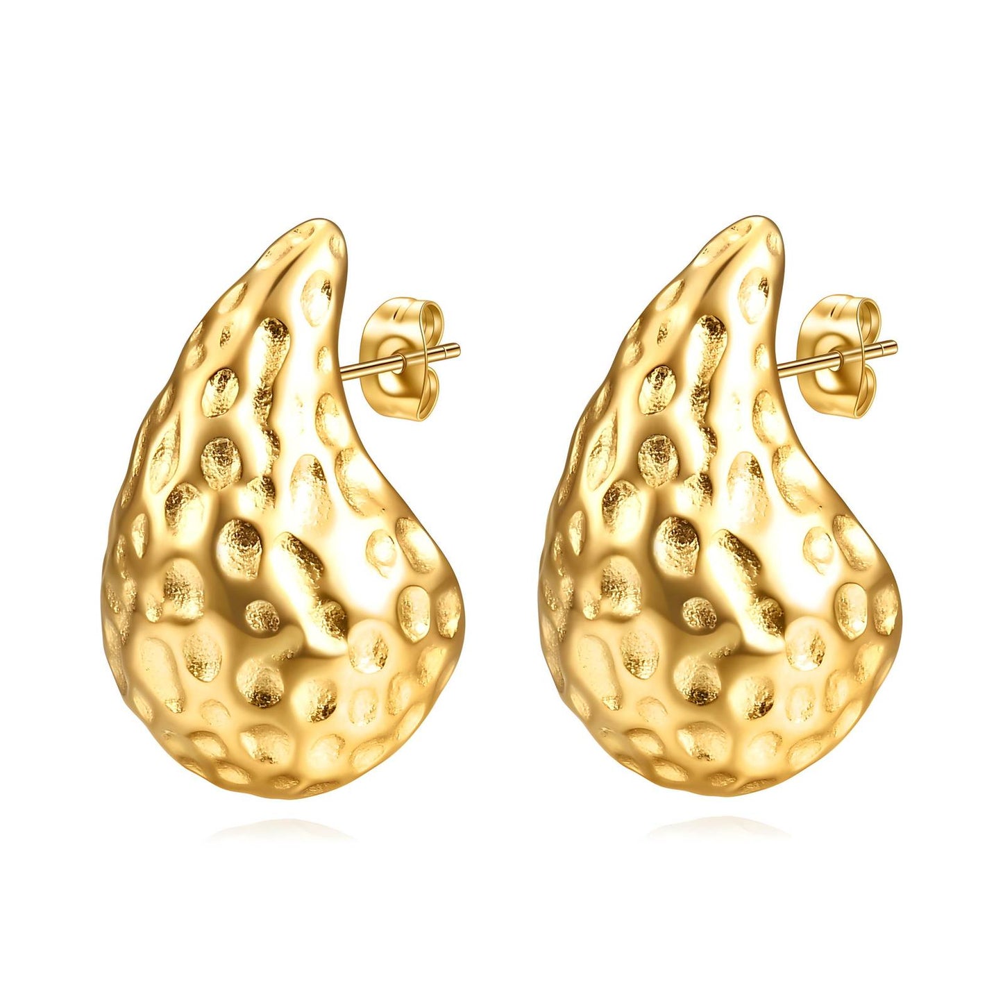 GOUTTE 18K GOLD PLATED STAINLESS STEEL EARRINGS