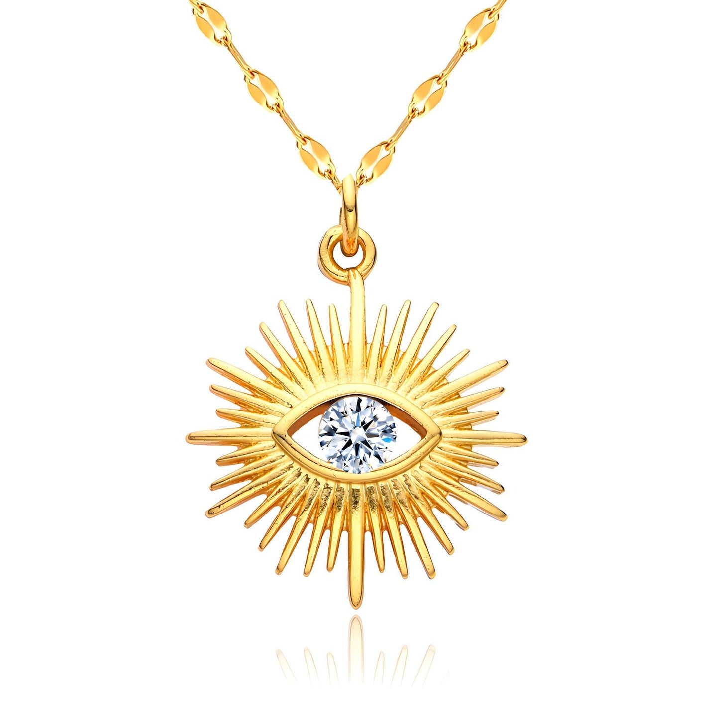 EVIL EYE 18K GOLD PLATED NECKLACE