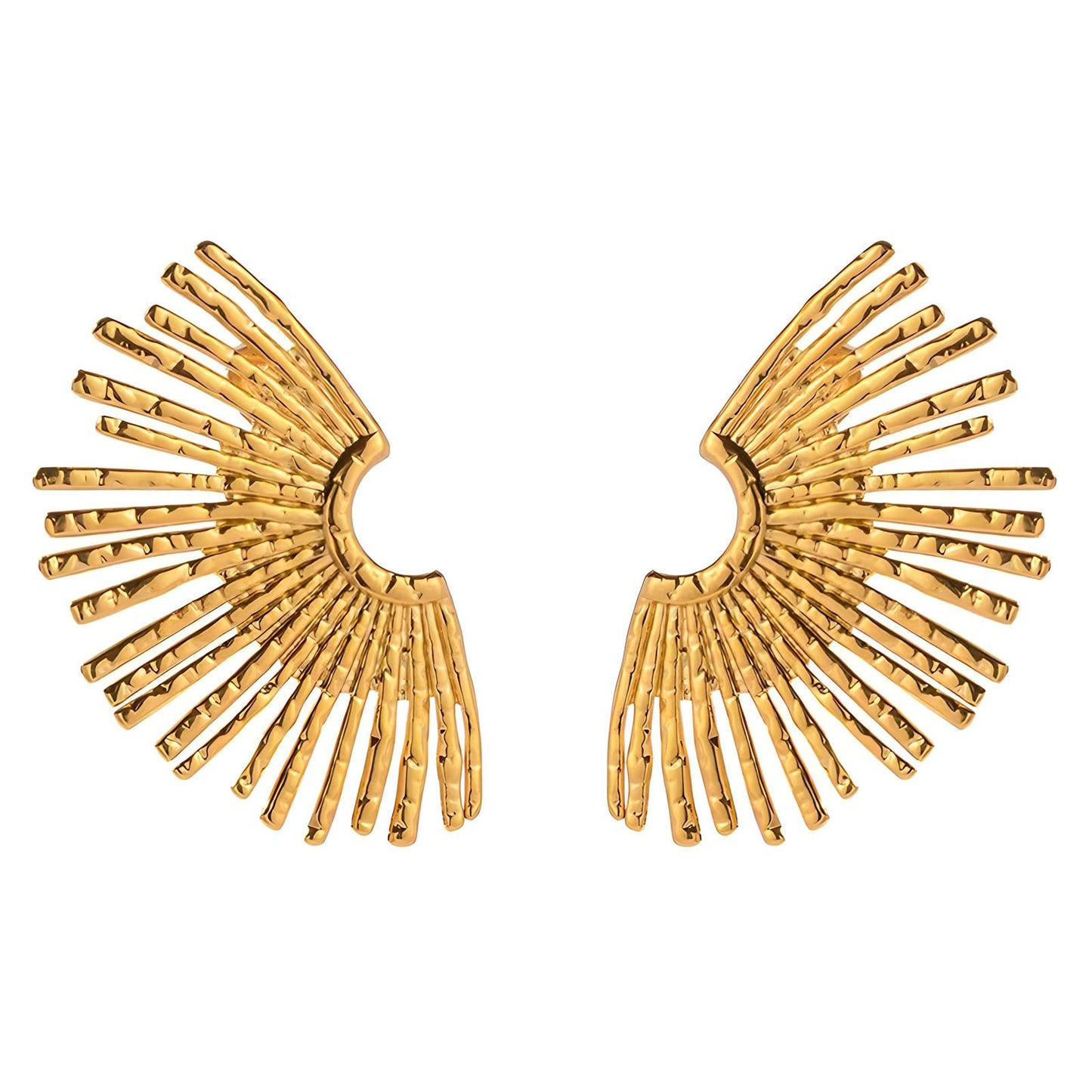 SOLEIL 18K GOLD PLATED STAINLESS STEEL EARRINGS