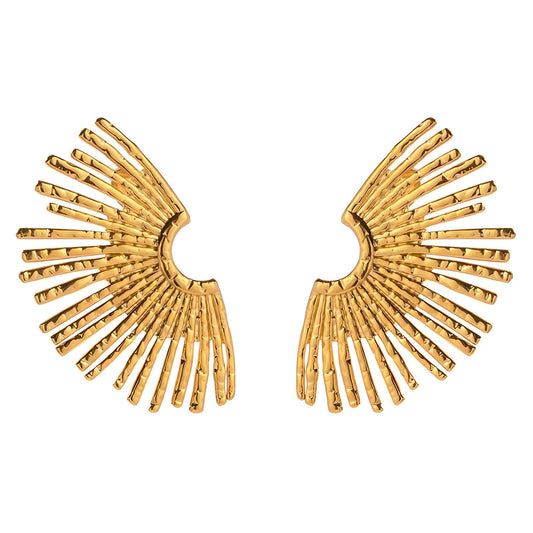 SOLEIL 18K GOLD PLATED STAINLESS STEEL EARRINGS