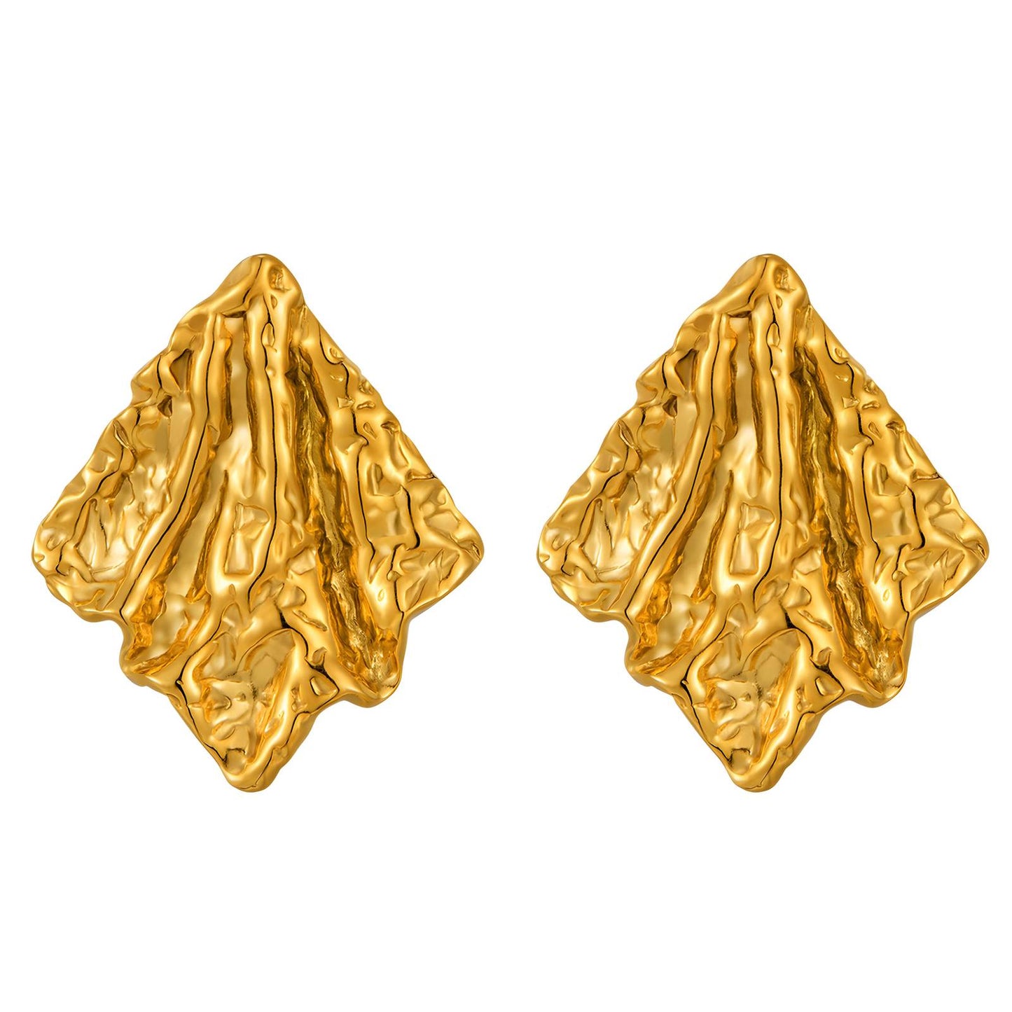 LOSANGE 18K GOLD PLATED STAINLESS STEEL EARRINGS